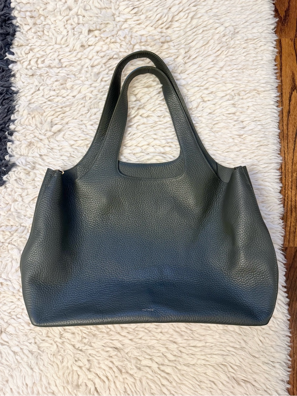 Cuyana System Tote in Dark Olive Leather 16 Inch - Picture 3 of 7